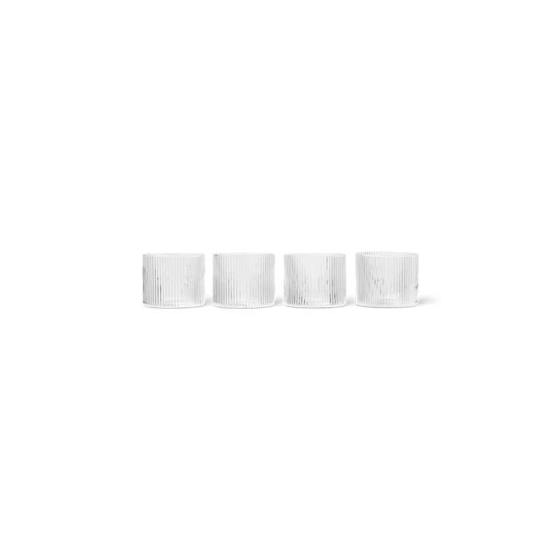 Ripple Glasses, Low, Clear, Set of 4