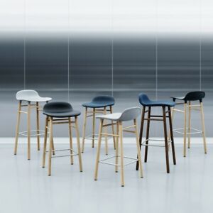 Form Stool 65cm Black/Black wood legs