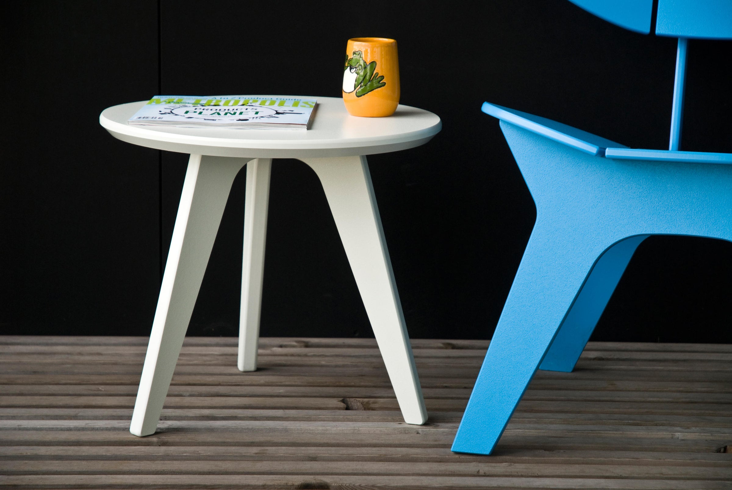 Satellite End Table, Round, 18” Orange
