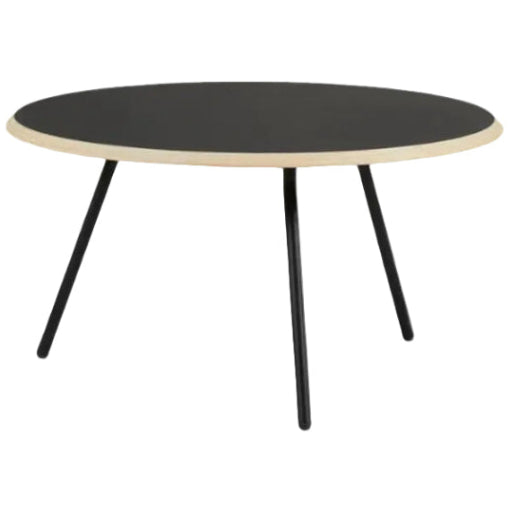 Soround Coffee Table, Black Top/Wood edge, 75cm W x 40cm H