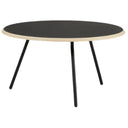 Soround Coffee Table, Black Top/Wood edge, 75cm W x 40cm H