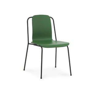 Studio Chair, Black legs, Green Seat