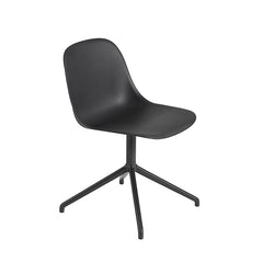 Fiber Side Chair, Swivel Base, Black/Black