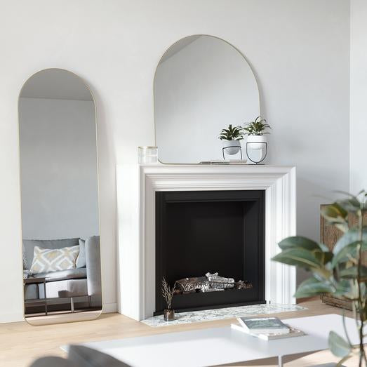 Hubba Arched Leaning Mirror, Floor (Brass)