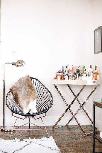 Condesa Chair, Coral Pink Cord / Black Frame