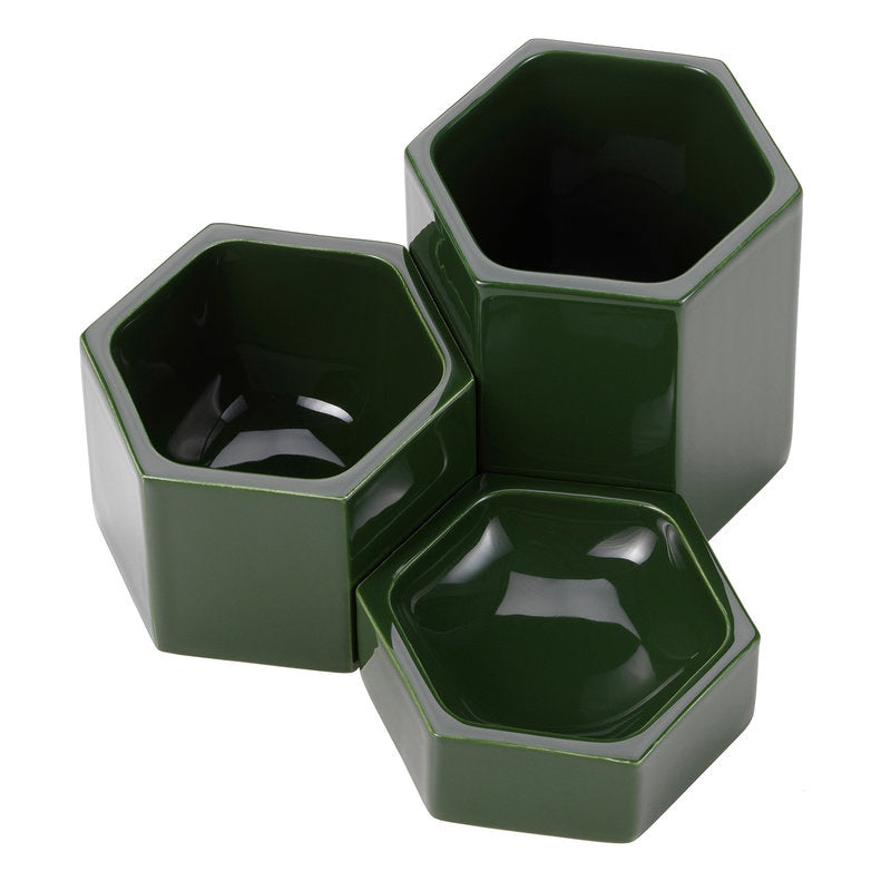 Vitra | Hexagonal Containers, Dark Green, Set/3