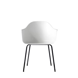 Harbour Arm Chair, Light Grey Plastic Shell, Black Metal legs-Chairs-Audo-vancouver special