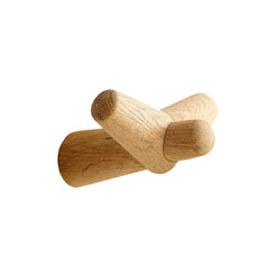 Tail Wing hook (Small), White Pigmented Lacquered Solid Oak